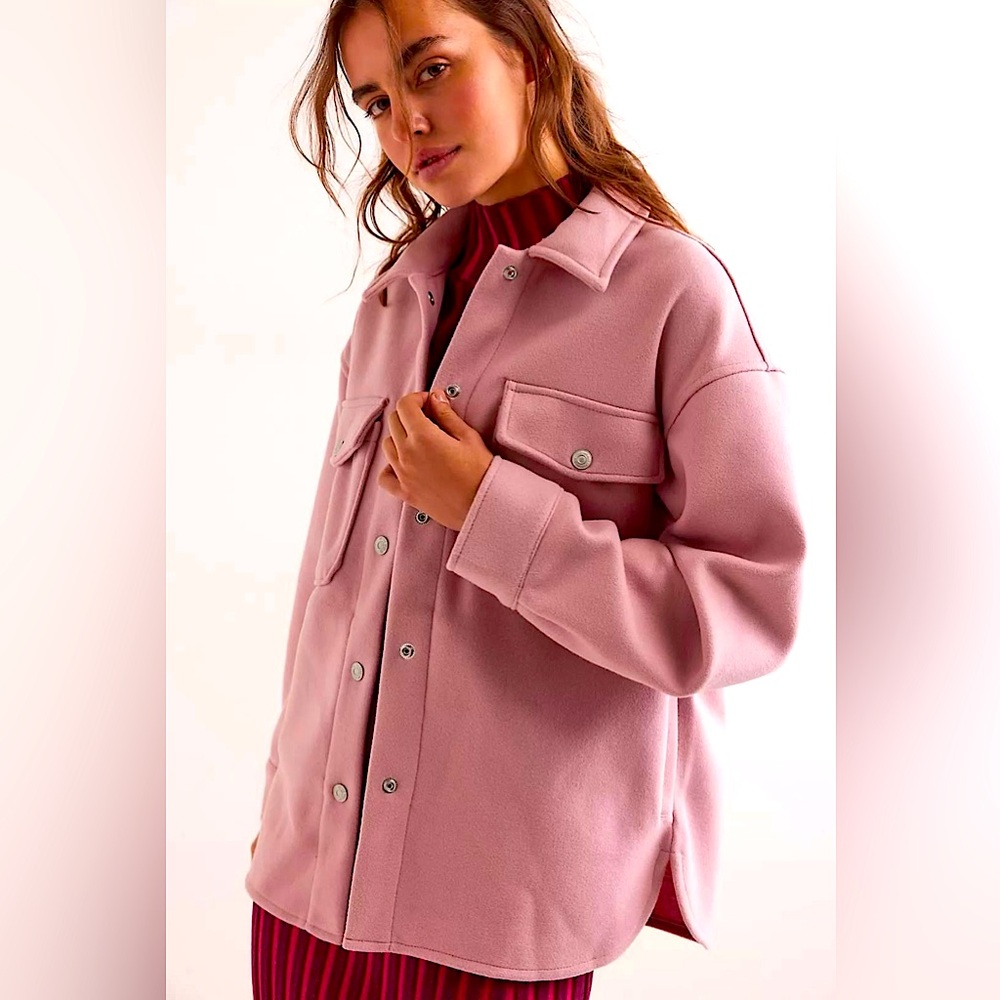 We The Free Lola Shirt Jacket // Free People // NWT // Ballet Pink // XS